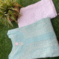 Sky Blue Exclusive Cotton Voile Chikankari Handwork Kurti with Pants