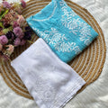 Sky Blue Royal Modal 3D Chikankari Ensemble