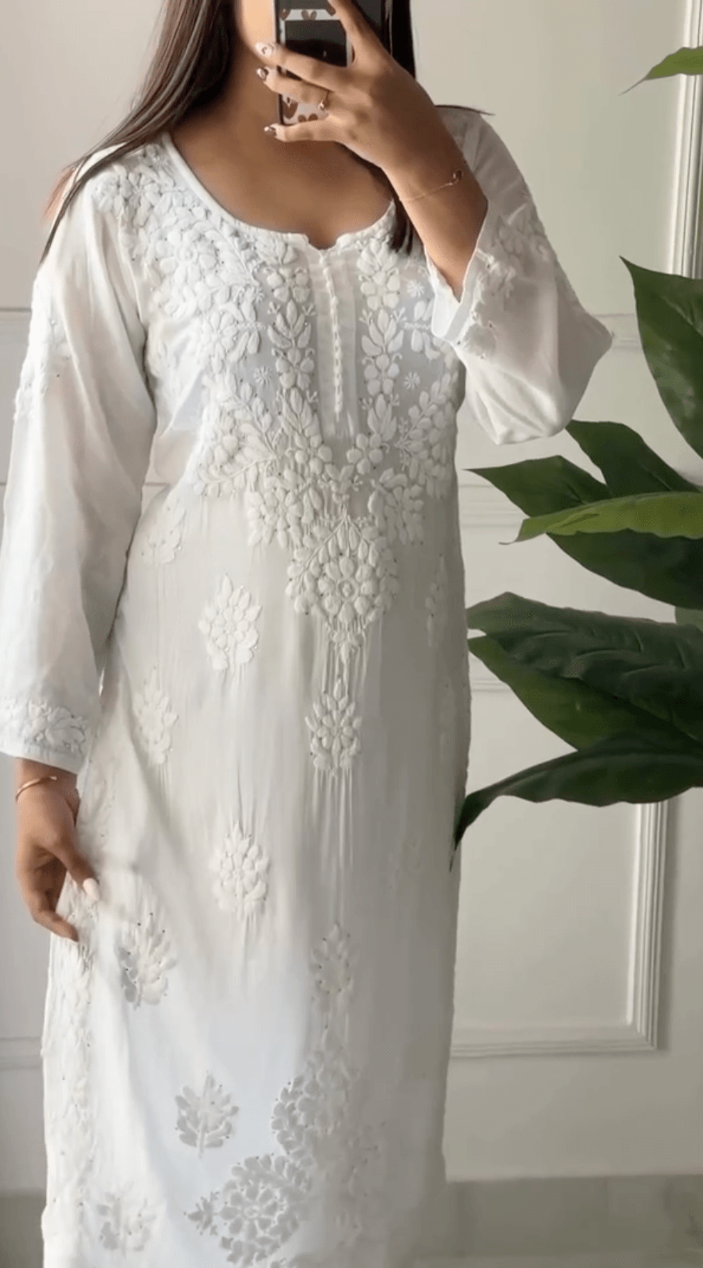 Sparkling White Modal Mukaish Ensemble - Inayakhan Shop 