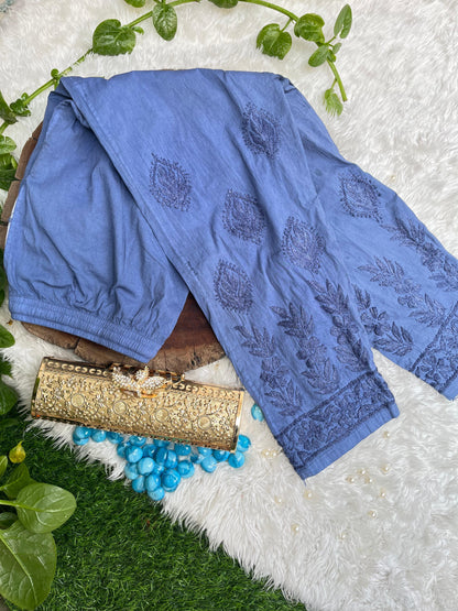 Sufi Elegance Ghass Patti Work Designer Kurta with Dyeable Stretchable Lycra Pants - Inayakhan Shop 