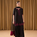 Black Farshi Salwar Suit Set: Modern Elegance with Intricate Handwork