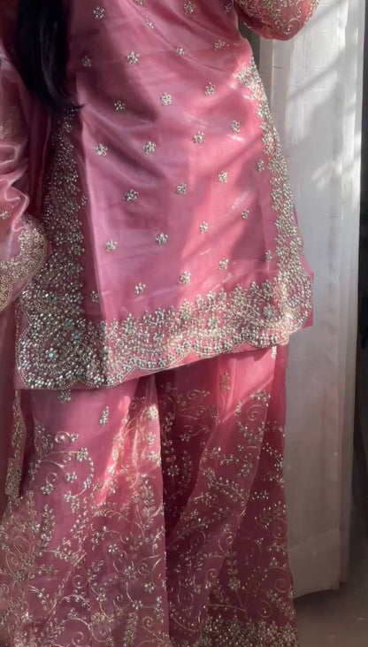 Pink Ethereal Silk Embroidered Ensemble Eid Special