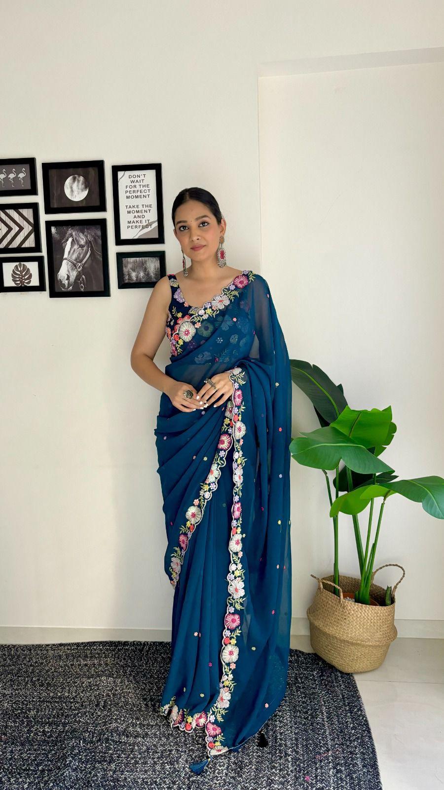 Blue Shaded Saree