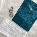 Teal Blue Celestial Charm Chikankari Set