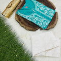 Teal Blue Chanderi Silk Lucknow Chikankari Kurti Set