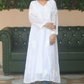 Timeless White Kota Doria Cotton Chikankari Kurti