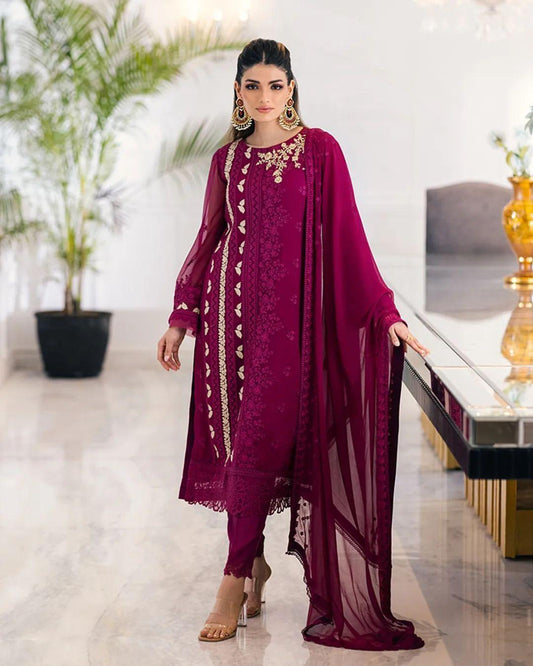 Trendy Sequence Embroidered Pakistani Style Suit Set - Inayakhan Shop 