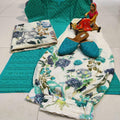 Turquoise Blue Cotton Phulkari Suit: Afghani Salwar and Digital Print Dupatta