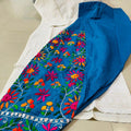 White and Blue Sequined Splendor Chikankari Kurti and Patiala Salwar Set