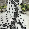 White Angrakha with Black Chikankari Work & Dhoti Salwar Set (Limited Stock)
