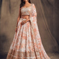 White Blossom Beauty Floral Custom Bridesmaid Lehenga with Big Flair