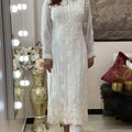 White Breezy Bliss Dyed Viscose Long Kurti