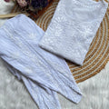 White Chanderi Silk Short Chikankari Kurti and Cotton Dhoti Tulip Pant Co-ord Set