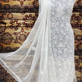 White Chiffon Georgette 3-Pc Suit with Intricate Handwork Embroidery All Over Kurta Latest Online