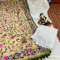 White Design 2 Regal Charm Chikan Kurti Pom Pom Duppatta Set and Sharara