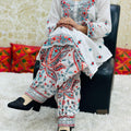 White Indo-Western Kantha Co-ord Set