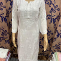 White Pure Soft Modal Kurti with Finest Quality Intricate Handwork Embroidery Latest Online