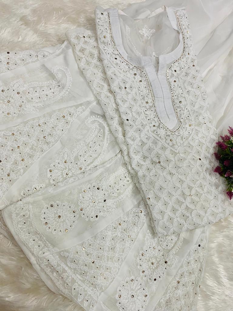 mukaish chikankari kurta