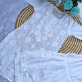 White 3D Work Modal Gharara Set | Lucknow Chikankari Kurta