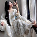White Ethereal Silk Embroidered Ensemble Eid Special