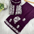 Wine 🌟 Chikankari Rayon Palazzo Set ✨
