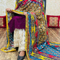 Wine Pakistani Fusion Chikankari Suit with Embroidered Dupatta