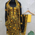 Yellow & Black Special Georgette Phulkari Suit with Beautiful Embroidery Shopping Online