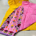 Yellow and Pink Sequined Splendor Chikankari Kurti and Patiala Salwar Set