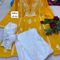Yellow Chic Chikankari Tulip Trio Combo