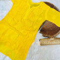 Yellow Chikankari Viscose Chic Short Top 3D work