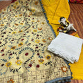 Yellow Design 3 Regal Charm Chikan Kurti Pom Pom Duppatta Set and Sharara