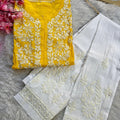 Yellow Divine Comfort: Pure Cotton Kurti and Pant Set
