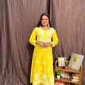Yellow Enchanting Lucknowi Royale Co-ord Set