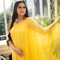Yellow Ethereal Chikankari Pure Viscose Sleeveless Set Upto 4XL