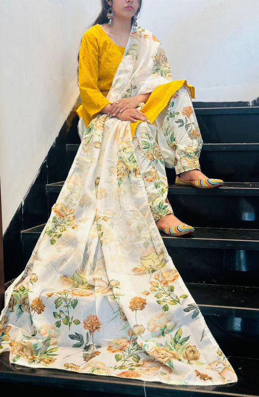 Yellow Ethereal Elegance Kurta Salwar Dupatta Set - Inayakhan Shop 