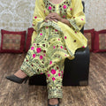 Yellow Handwork Co-Ord Set with Kantha Kurti and Salwar