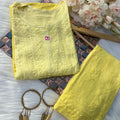 Yellow Jannat Rayon Ombré Ensemble - Premium Dyeable Kurti + Palazzo Set