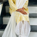 Yellow Lucknow Luxe Elegance 3 pc Kurti Set with Afghani Pants & Dupatta