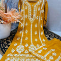 Yellow Lucknowi Chikankari Premium Heavy Designer Modal Palazzo Set