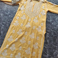 Yellow Premium Chikankari Modal Heavy Work Kurti ✨