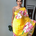 Yellow Radiant Georgette Silk Ready-To-Wear Saree Set