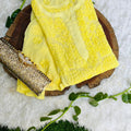 Yellow Viscose Chikankari Kurti with 3-D Thread Handwork Embroidery Latest Online
