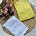 Yellow Vogue Chikankari Long Kurti and Pant Ensemble