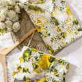 Yellow White Floral Elegance Mul Mul Cotton Pallazo Coord Set