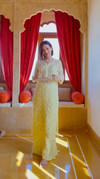 Best Seller Yellow Chikankari Elegance Ombré Mirror Booti Jaal Set - Kurti, Sharara & Dupatta -(Inner Included)