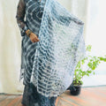 Zephyr Mirage Ensemble: Grey Georgette Chikankari Kurti, Sharara, and Dupatta Set with Tye & Dye and Zerkan Sparkle