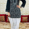 Black Desi Kurti and Salwar with Beautiful Lucknowi Chikan Embroidery
