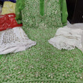 Green Georgette Gotta Patti Kurti Sharara Salwar Suit