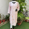 Light Pink Mulmul Cotton Kurta with Exclusive Heavy Work Shopping Online