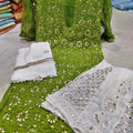 Mehendi Green Georgette Gotta Patti Kurti Sharara Salwar Suits With Price